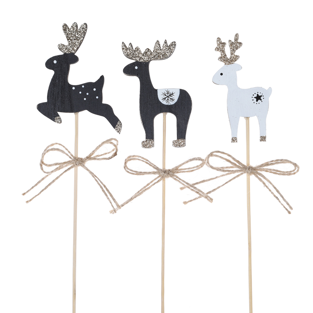 Weihnachts-Picks, Schneemann, Elch, Weihnachtsmann, zum Dekorieren von Wintergarten-Dekorationen 9