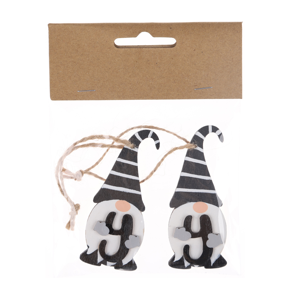 Christmas Tree Hanging Wooden Gnome Creative Decoration Qinter Festive Pendant 4