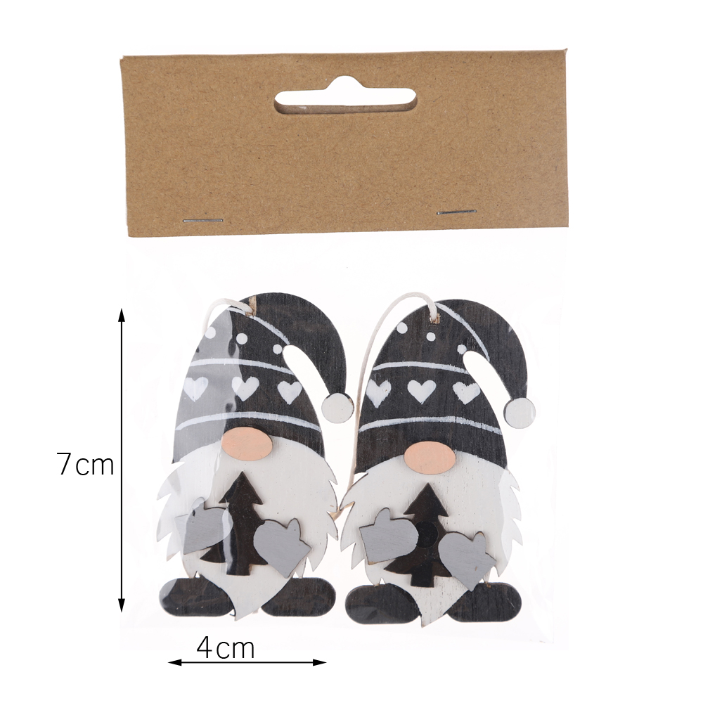 Christmas Tree Hanging Wooden Gnome Creative Decoration Qinter Festive Pendant 5