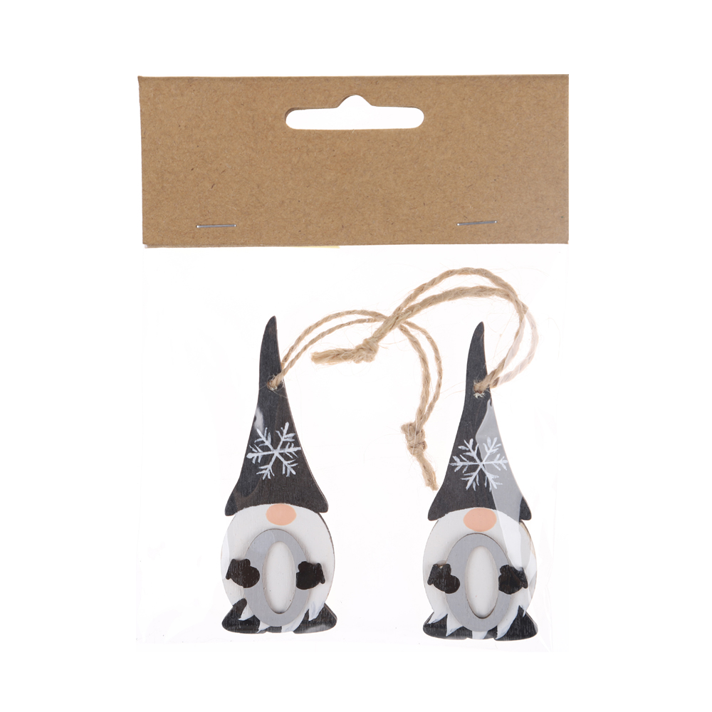 Christmas Tree Hanging Wooden Gnome Creative Decoration Qinter Festive Pendant 7