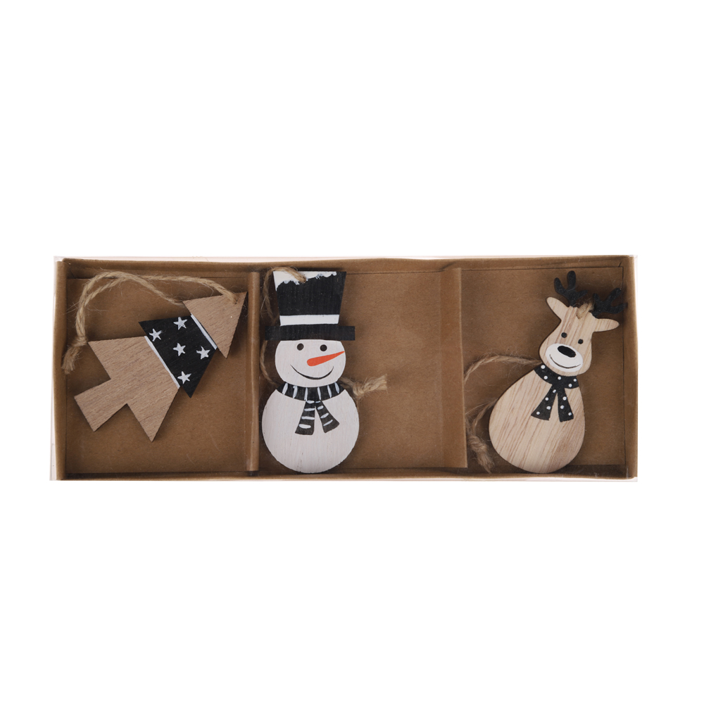 Weihnachtsbaum hängen Holz Elch hängen Schneemann Anhänger Home Crafts 3