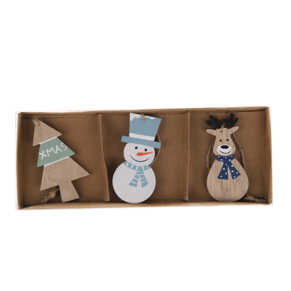 Weihnachtsbaum hängen Holz Elch hängen Schneemann Anhänger Home Crafts 5