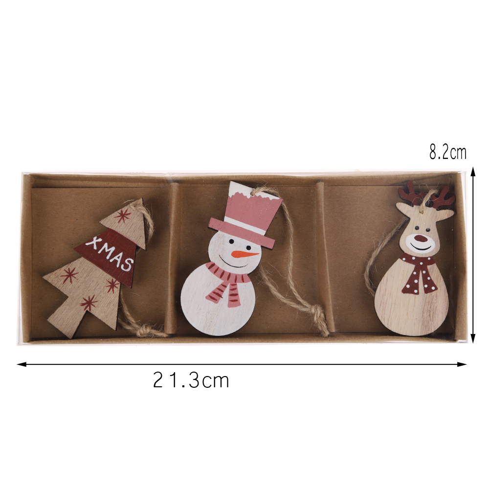 Weihnachtsbaum hängen Holz Elch hängen Schneemann Anhänger Home Crafts 4