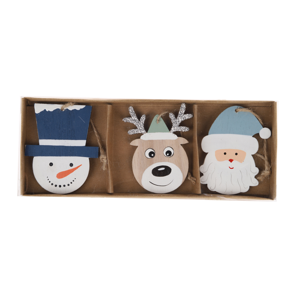 Weihnachtsbaum hängen Holz Elch hängen Schneemann Anhänger Home Crafts 6