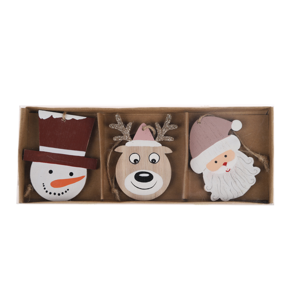 Weihnachtsbaum hängen Holz Elch hängen Schneemann Anhänger Home Crafts 7