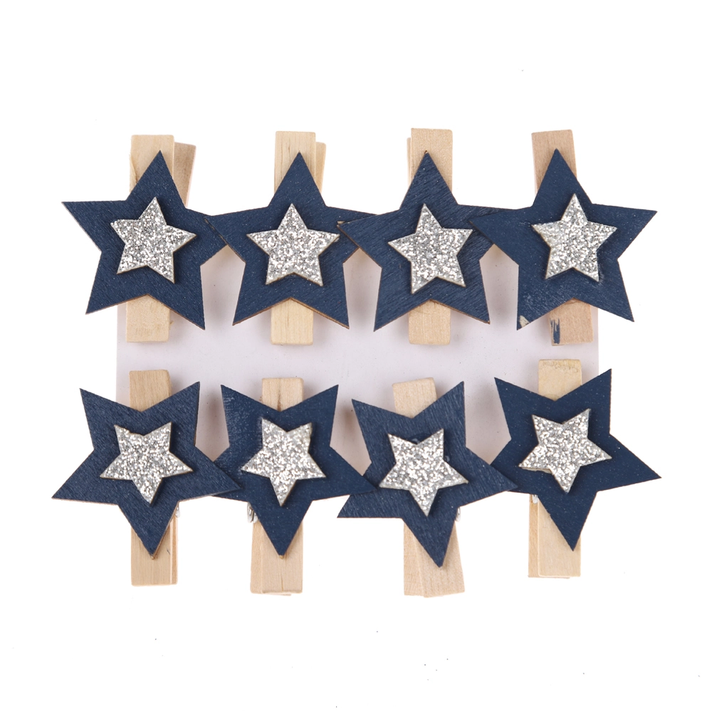 Christmas Wood Clip DIY Decoration Star Card Tree Shape Postcard Clip 1