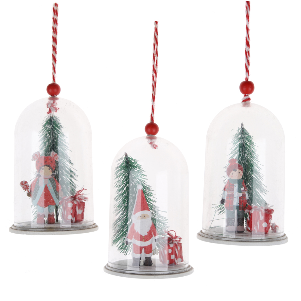Partydekorationen Weihnachtsmann Nussknacker Soldat im Inneren Weihnachtsglas Hängendes Ornament 1