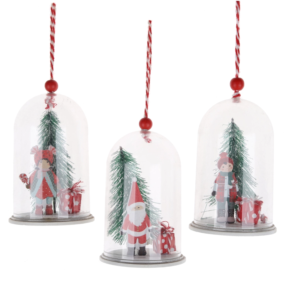 Adorno colgante de cristal navideño con soldado Cascanueces de Papá Noel para fiestas 1