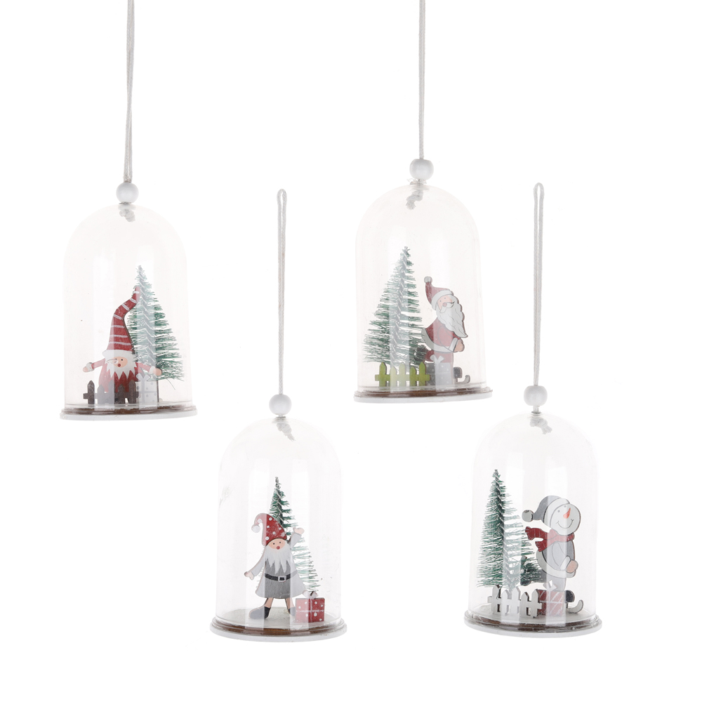 Partydekorationen Weihnachtsmann Nussknacker Soldat im Inneren Weihnachtsglas Hängendes Ornament 2
