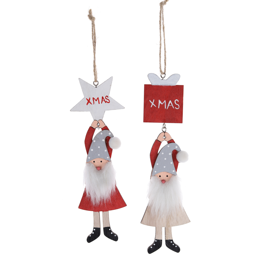 Weihnachtsgeschenk Traditionelle Fenster Anhänger Ornament Weihnachtsbaum Dekorationen Holz Santa Anhänger 2