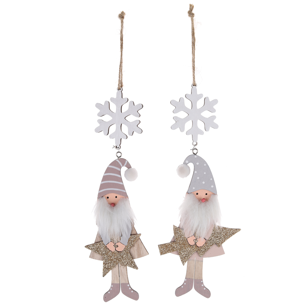 Weihnachtsgeschenk Traditionelle Fenster Anhänger Ornament Weihnachtsbaum Dekorationen Holz Santa Anhänger 3