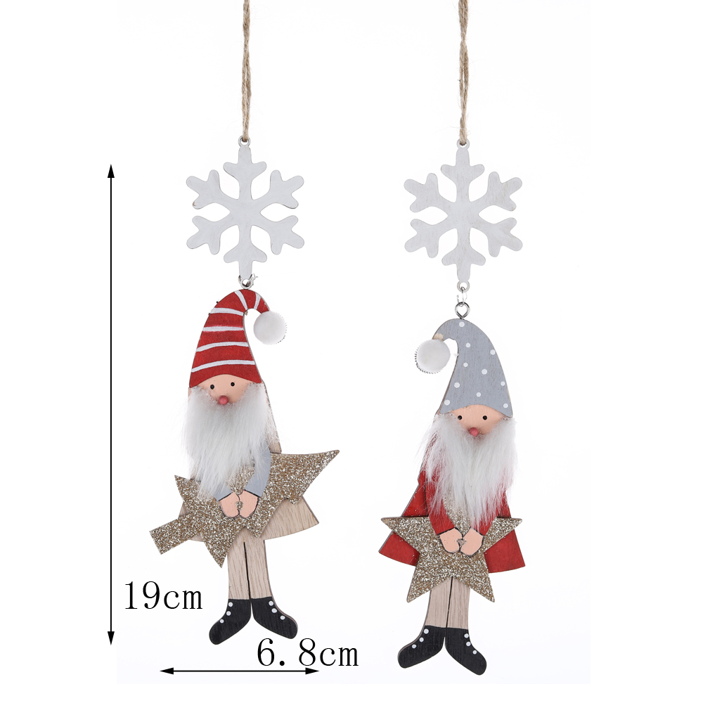 Weihnachtsgeschenk Traditionelle Fenster Anhänger Ornament Weihnachtsbaum Dekorationen Holz Santa Anhänger 6