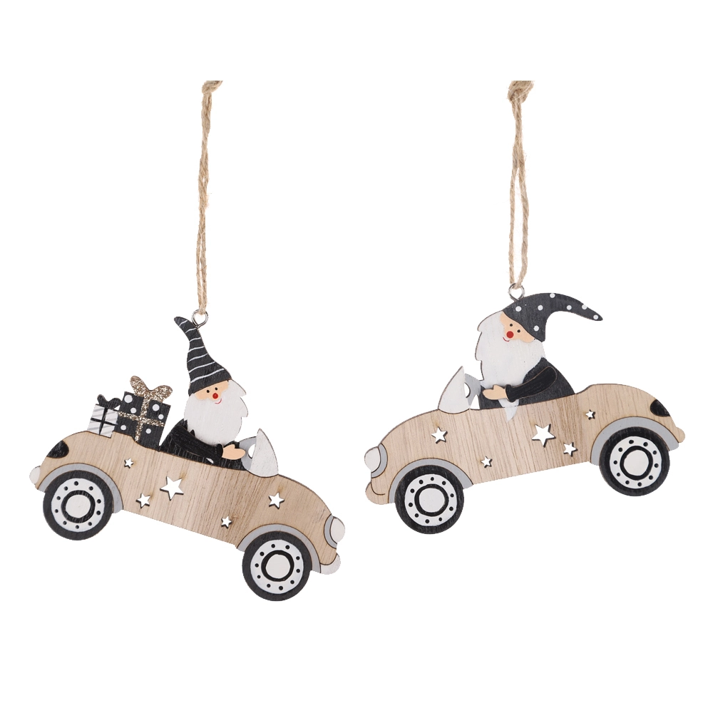 Wooden Farmhouse Christmas Mini Truck Ornaments Xmas Car Decorations Hanging Truck 1