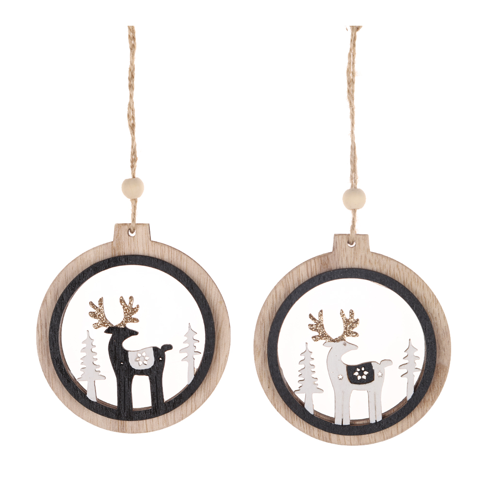 DIY Gift Tags Decor Christmas Hanging Ornaments Wood Set Xmas Tree Hanging Decorations 2