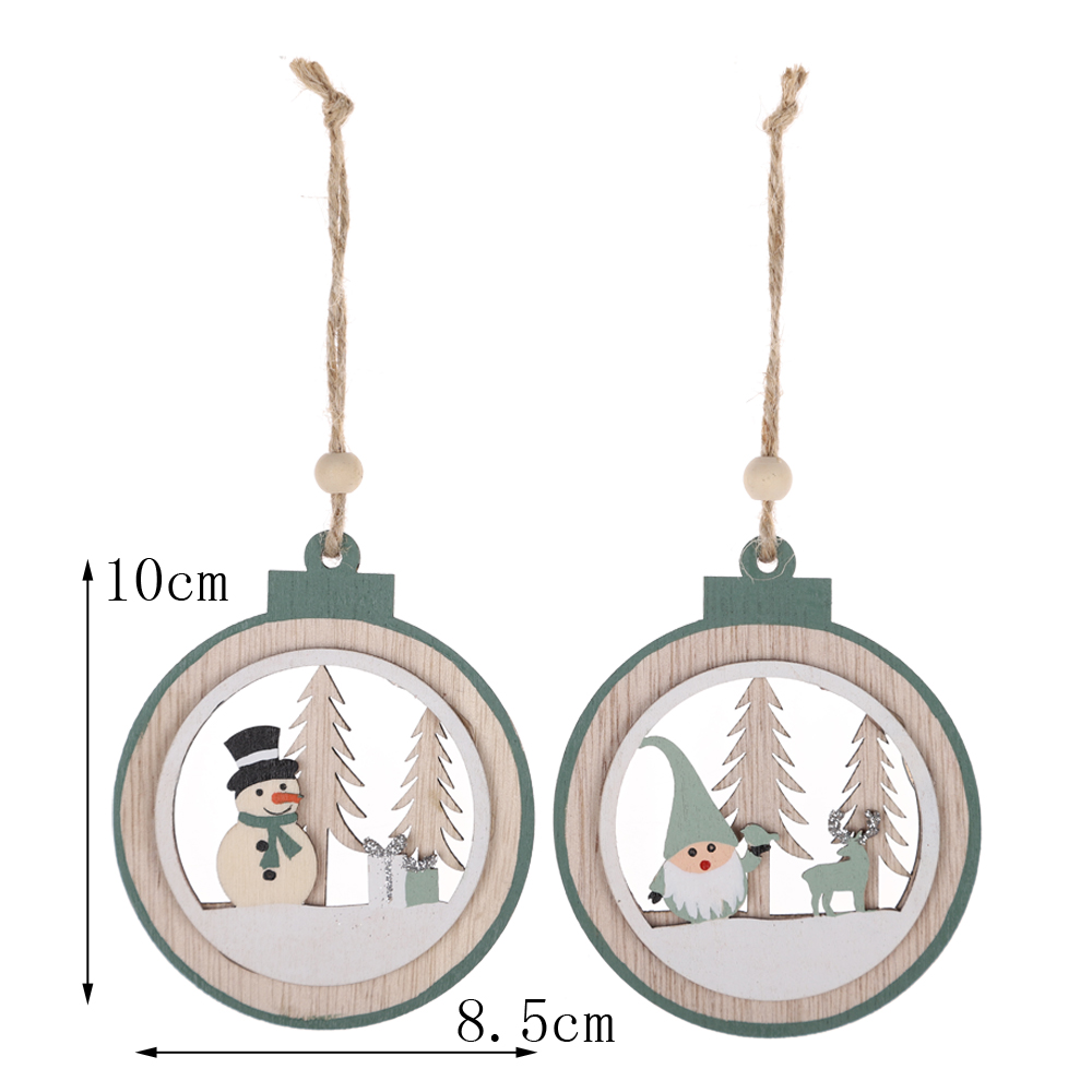 DIY Gift Tags Decor Christmas Hanging Ornaments Wood Set Xmas Tree Hanging Decorations 4