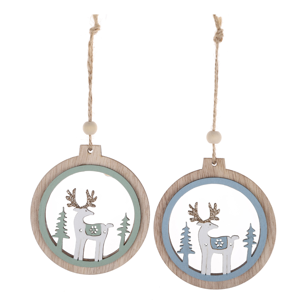 DIY Gift Tags Decor Christmas Hanging Ornaments Wood Set Xmas Tree Hanging Decorations 5