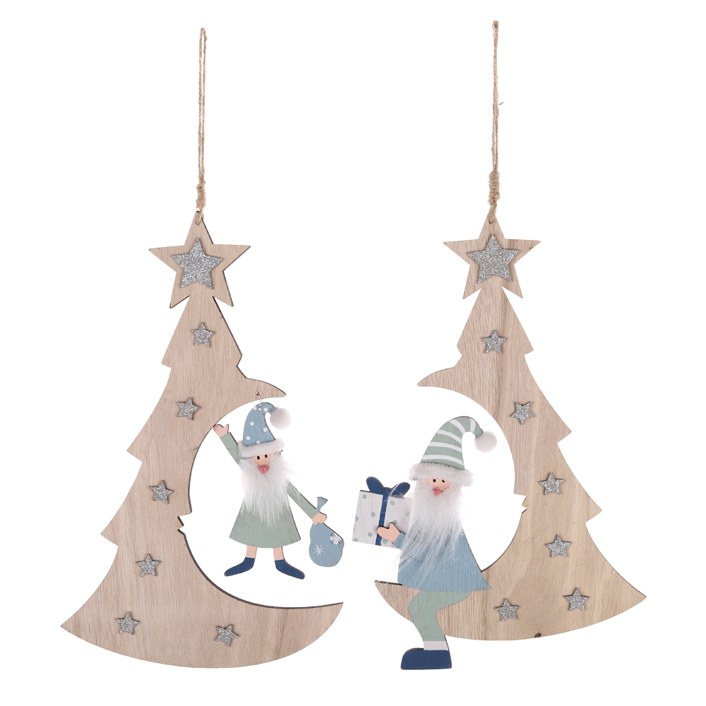 Weihnachten Holz Hängen Handwerk Santa Claus Thema Weihnachten Baum Hängen Dekorationen 2