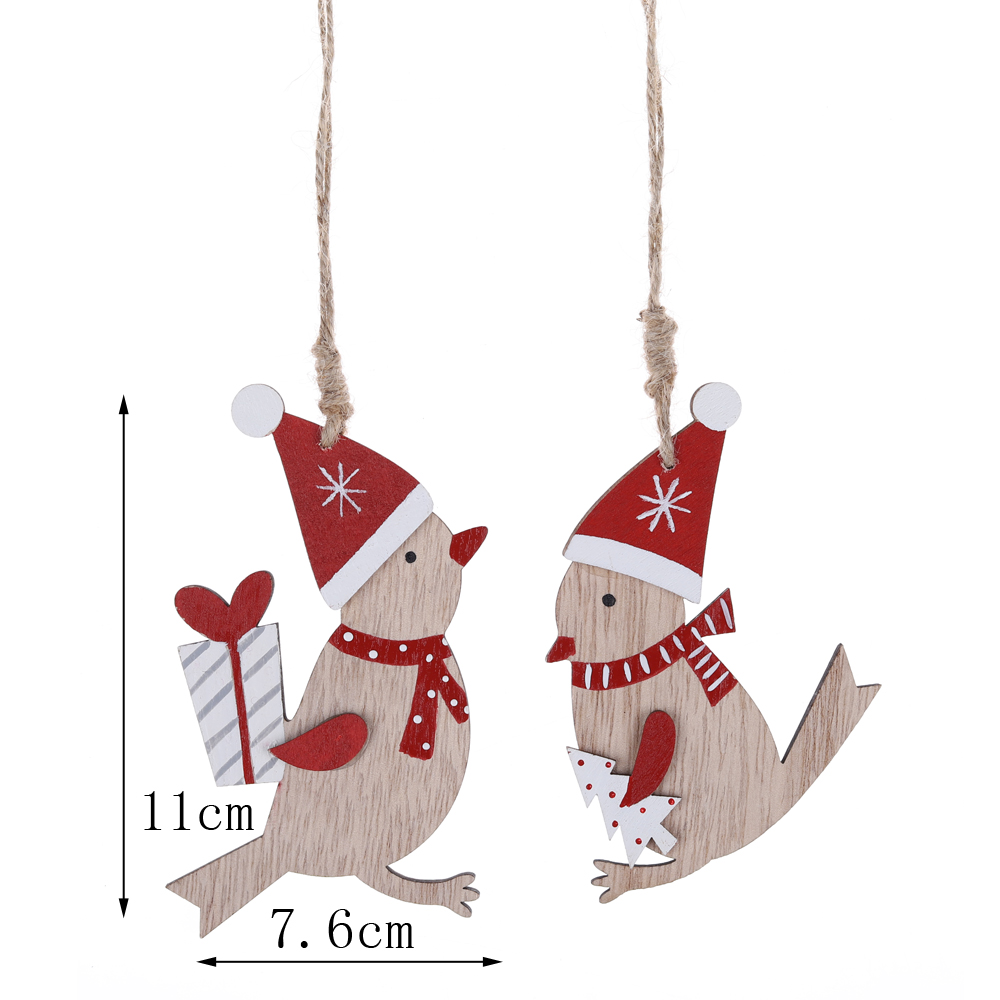 2025 großhandel Holz Rentier Anhänger Weihnachten Baum Dekoration Mini Xams Baum Hängen 2