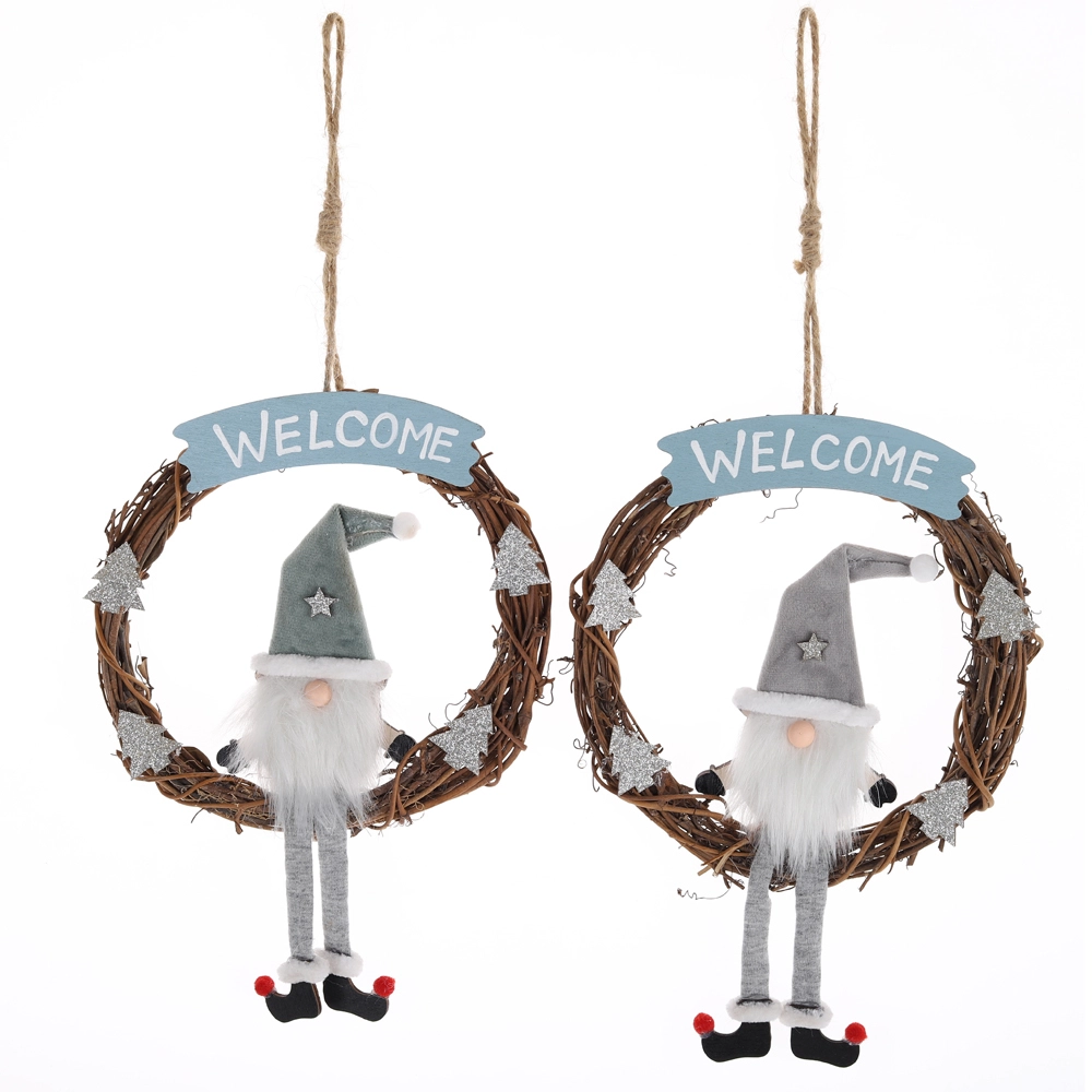 Nordic Gnome Hanging Twig Garland Hanging XMAS Tree Decorated Winter Holiday Decorations 1