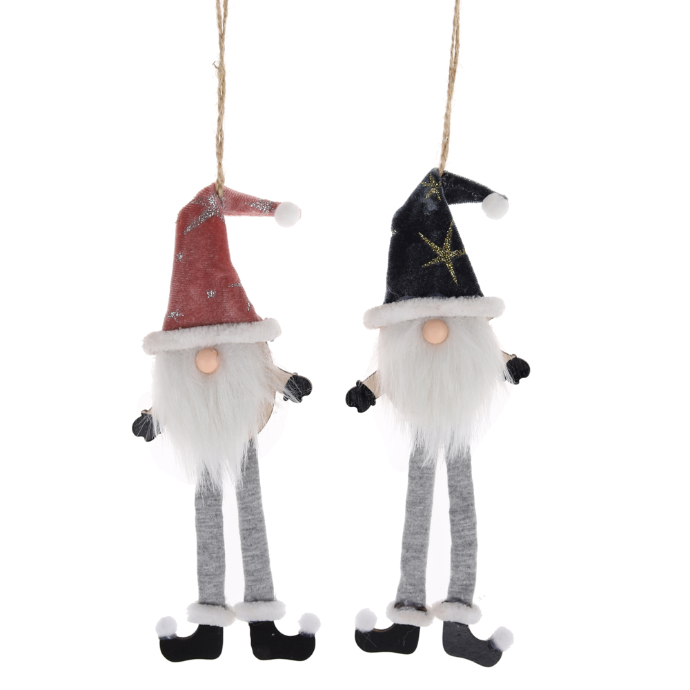 Decoración navideña, árbol de Navidad colgante, gnomos de Papá Noel, adornos suecos hechos a mano. 2