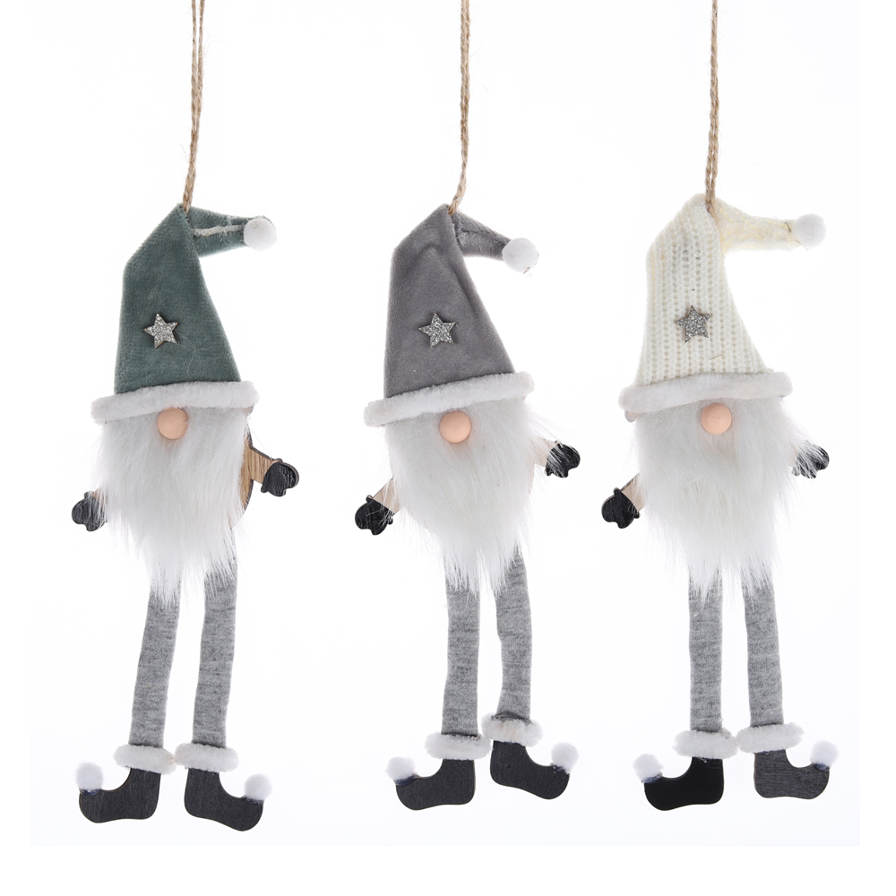 Decoración navideña, árbol de Navidad colgante, gnomos de Papá Noel, adornos suecos hechos a mano. 5
