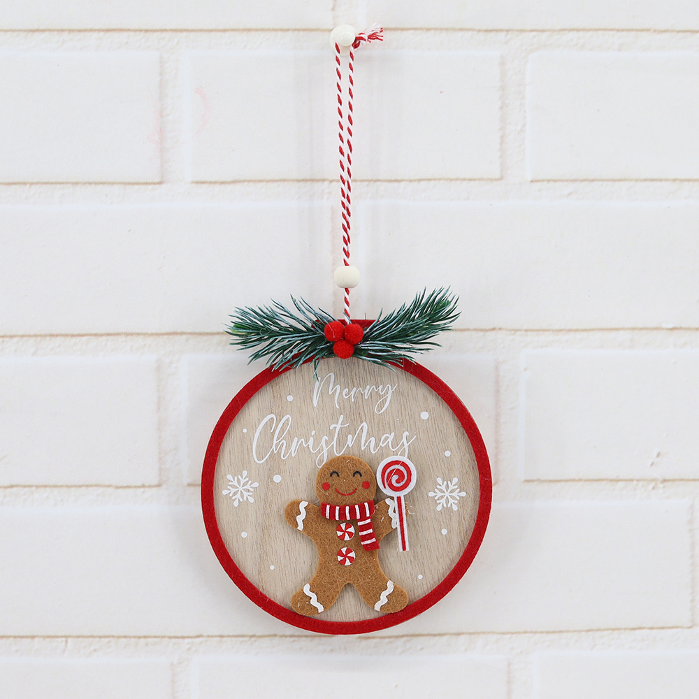 Neujahrsgeschenke Frohe Weihnachten Holz Lebkuchenmann Ornamente Weihnachtsbaum hängende Dekorationen 3