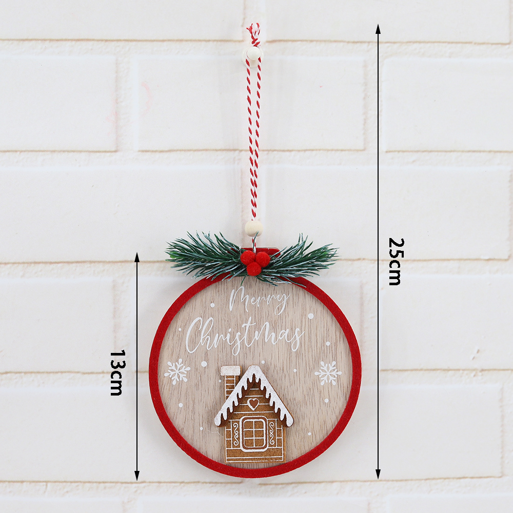 Neujahrsgeschenke Frohe Weihnachten Holz Lebkuchenmann Ornamente Weihnachtsbaum hängende Dekorationen 5