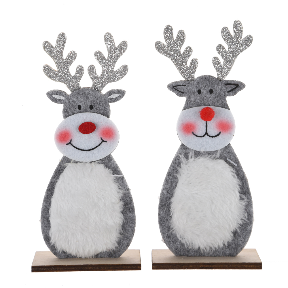 Home 2025 Navidad Noel Geschenke Holz Weihnachtsdekorationen LED beleuchtet Rentier Tisch Ornamente 5