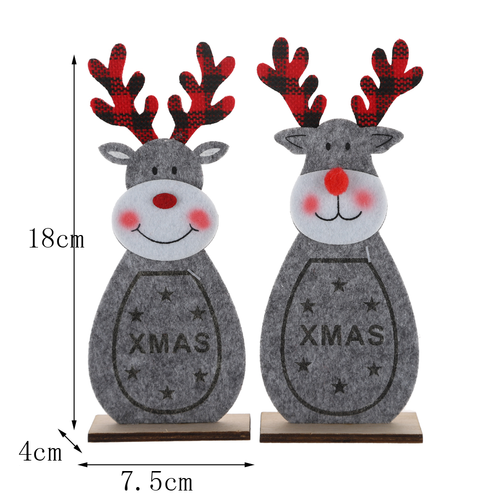 Home 2025 Navidad Noel Geschenke Holz Weihnachtsdekorationen LED beleuchtet Rentier Tisch Ornamente 7