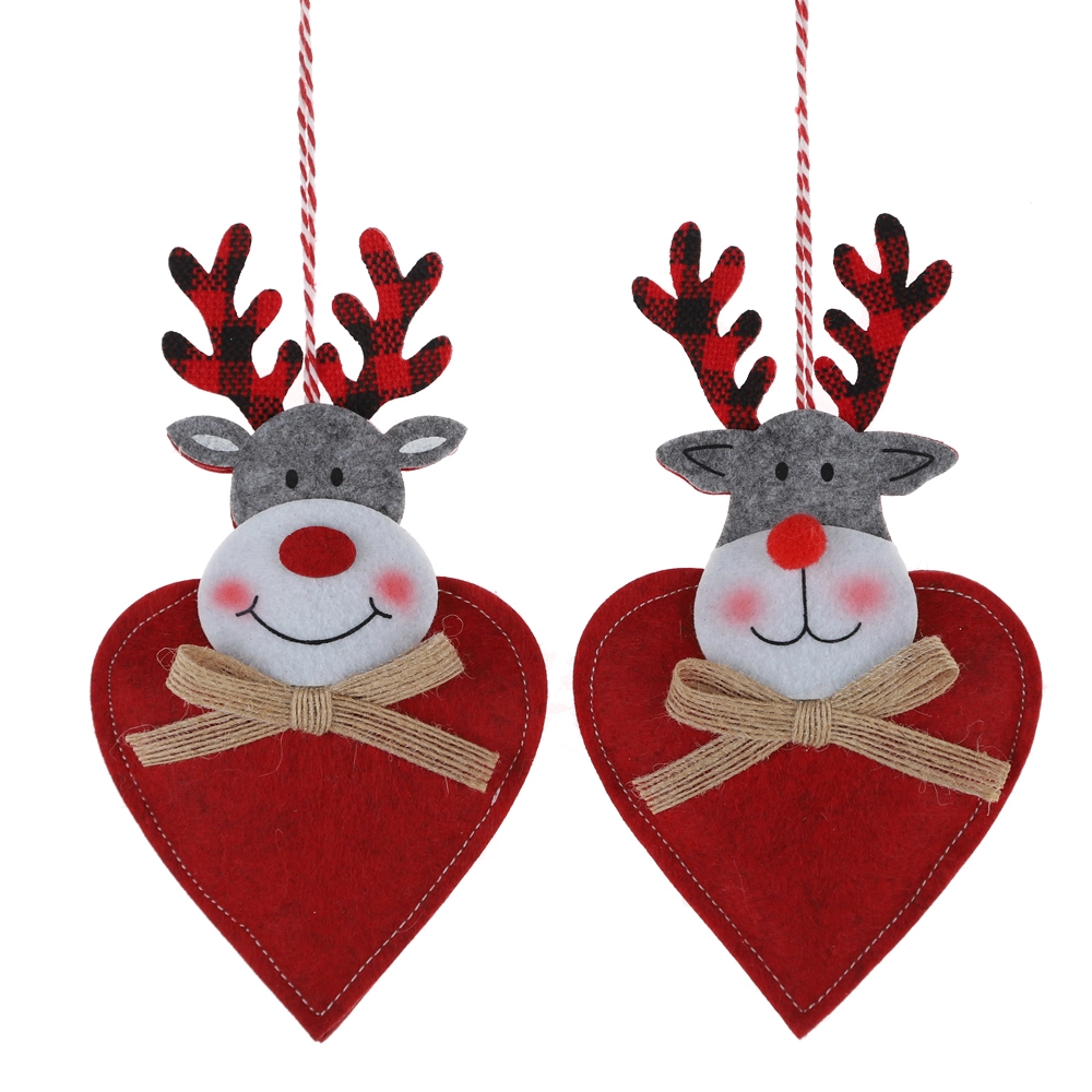 Felt Elk Hanging Christmas Tree Decoration Hearts/Stars Hanging Holiday Atmosphere Decoration 1