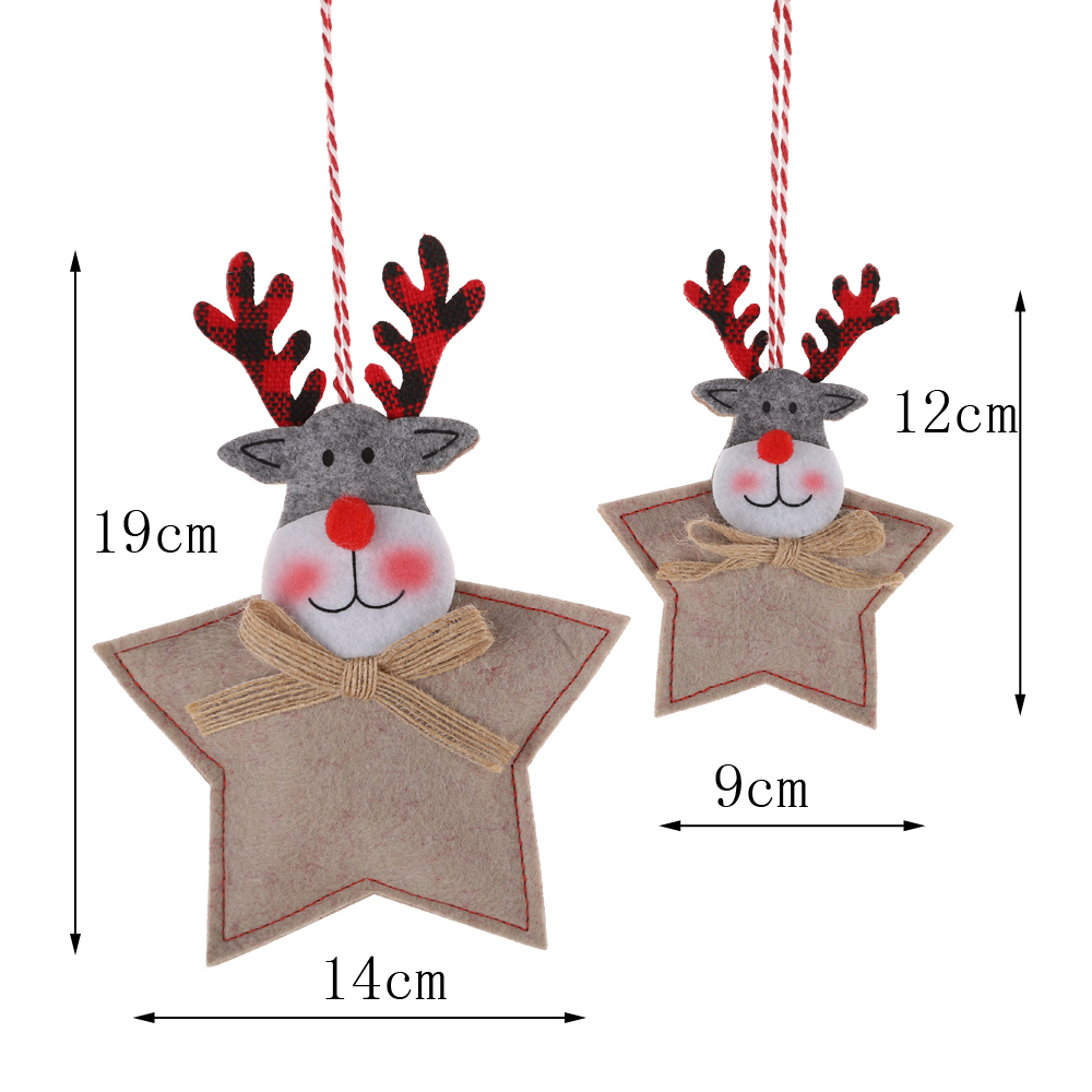 Felt Elk Hanging Christmas Tree Decoration Hearts/Stars Hanging Holiday Atmosphere Decoration 6