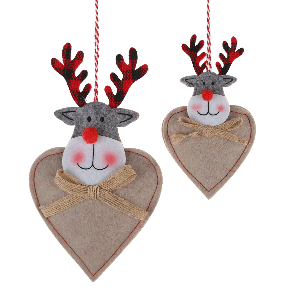 Felt Elk Hanging Christmas Tree Decoration Hearts/Stars Hanging Holiday Atmosphere Decoration 7