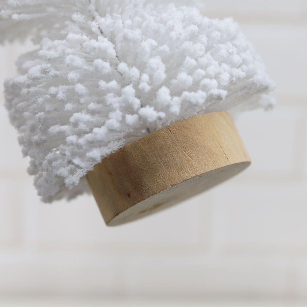Mesa de vacaciones para el invierno, manualidades, nieve, pinos en miniatura, árboles de sisal artificiales esmerilados 3