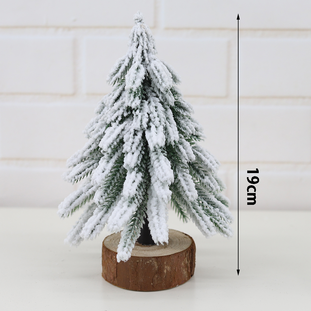 Árbol de Navidad con 3 luces y base de madera, decorado con copos de nieve. 6