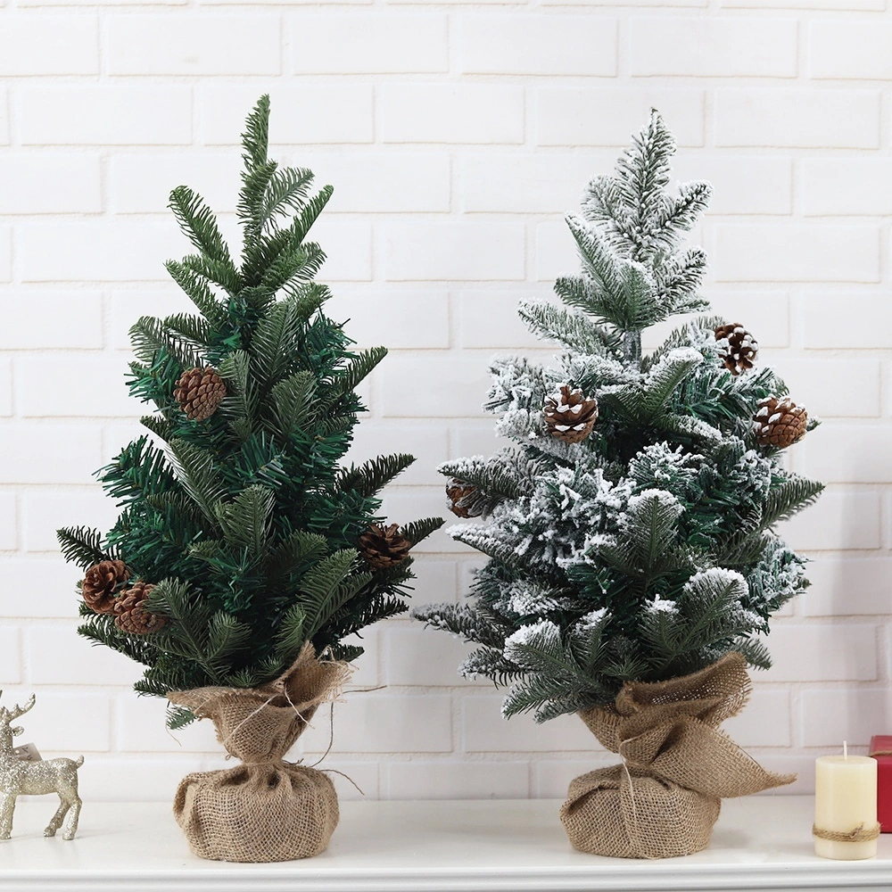 Home Office Urlaub Party Schnee beflockt Tannenzapfen künstliche Tischplatte Weihnachtsbaum Dekor 1