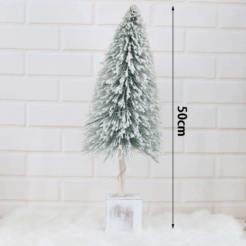 Festliche Winter Urlaub Tisch Dekor LED Licht Schnee beflockt Miniatur Weihnachten Kiefer 7