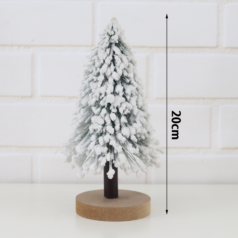 Festliche Winter Urlaub Tisch Dekor LED Licht Schnee beflockt Miniatur Weihnachten Kiefer 8
