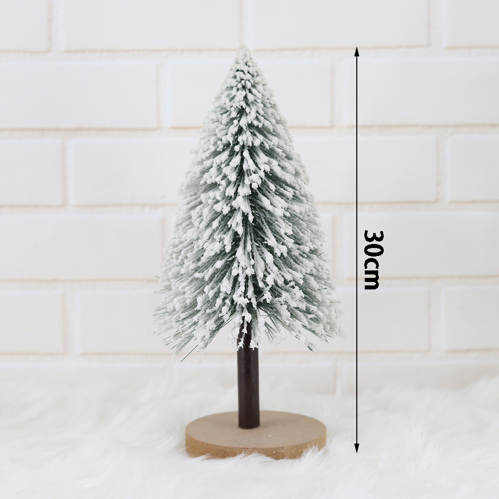 Festliche Winter Urlaub Tisch Dekor LED Licht Schnee beflockt Miniatur Weihnachten Kiefer 9