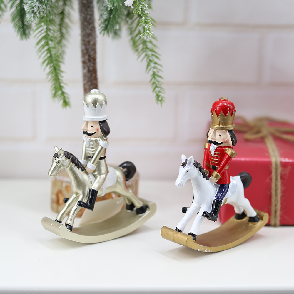 Christmas Figures Tabletop Decorations Resin Christmas Nutcracker Soldier Ornaments 5