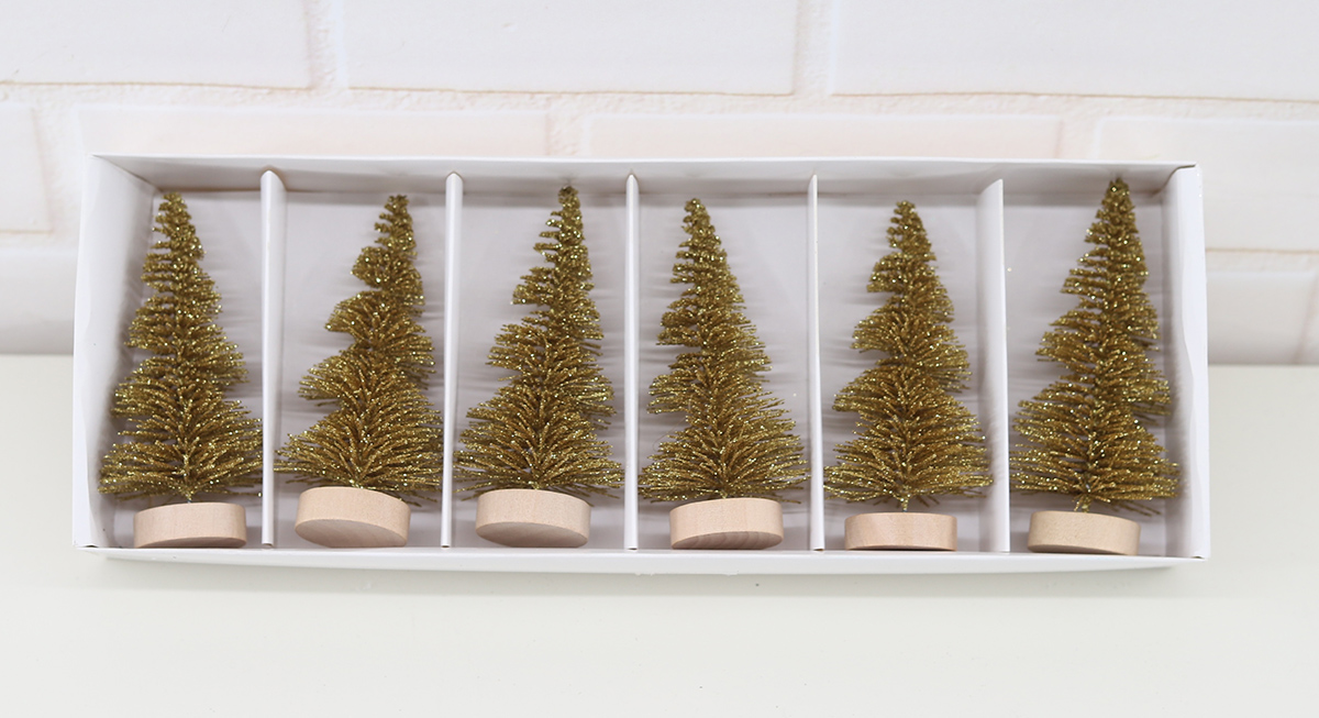 6 miniárboles navideños decorativos para Año Nuevo 2025, regalos para niños, árbol de seda de sisal. 8