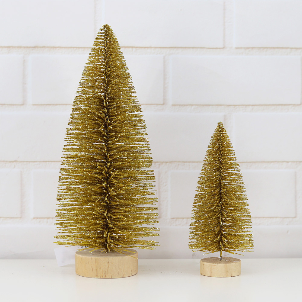Mini árbol de Navidad con cepillo para botellas, árboles de Navidad artificiales de sisal, decoración de mesa para fiestas y decoración del hogar. 5