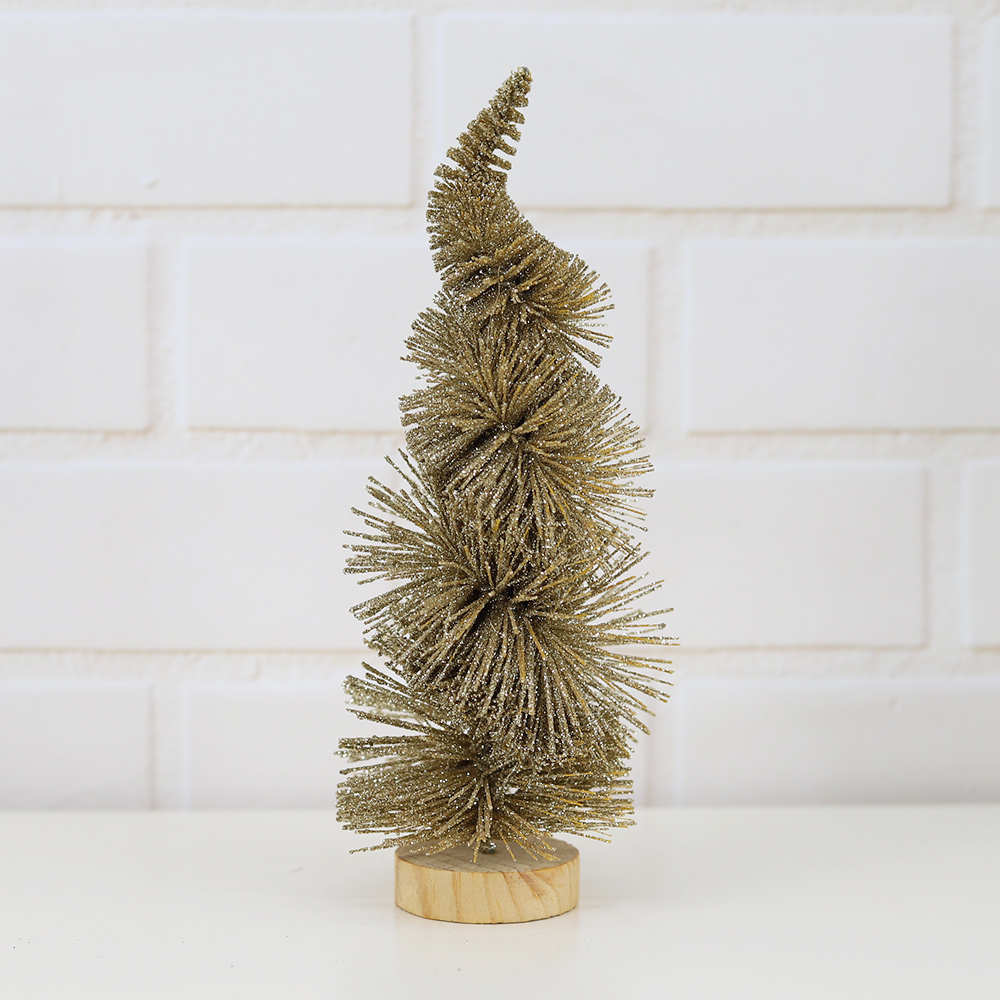 Mini árbol de Navidad con cepillo para botellas, árboles de Navidad artificiales de sisal, decoración de mesa para fiestas y decoración del hogar. 4