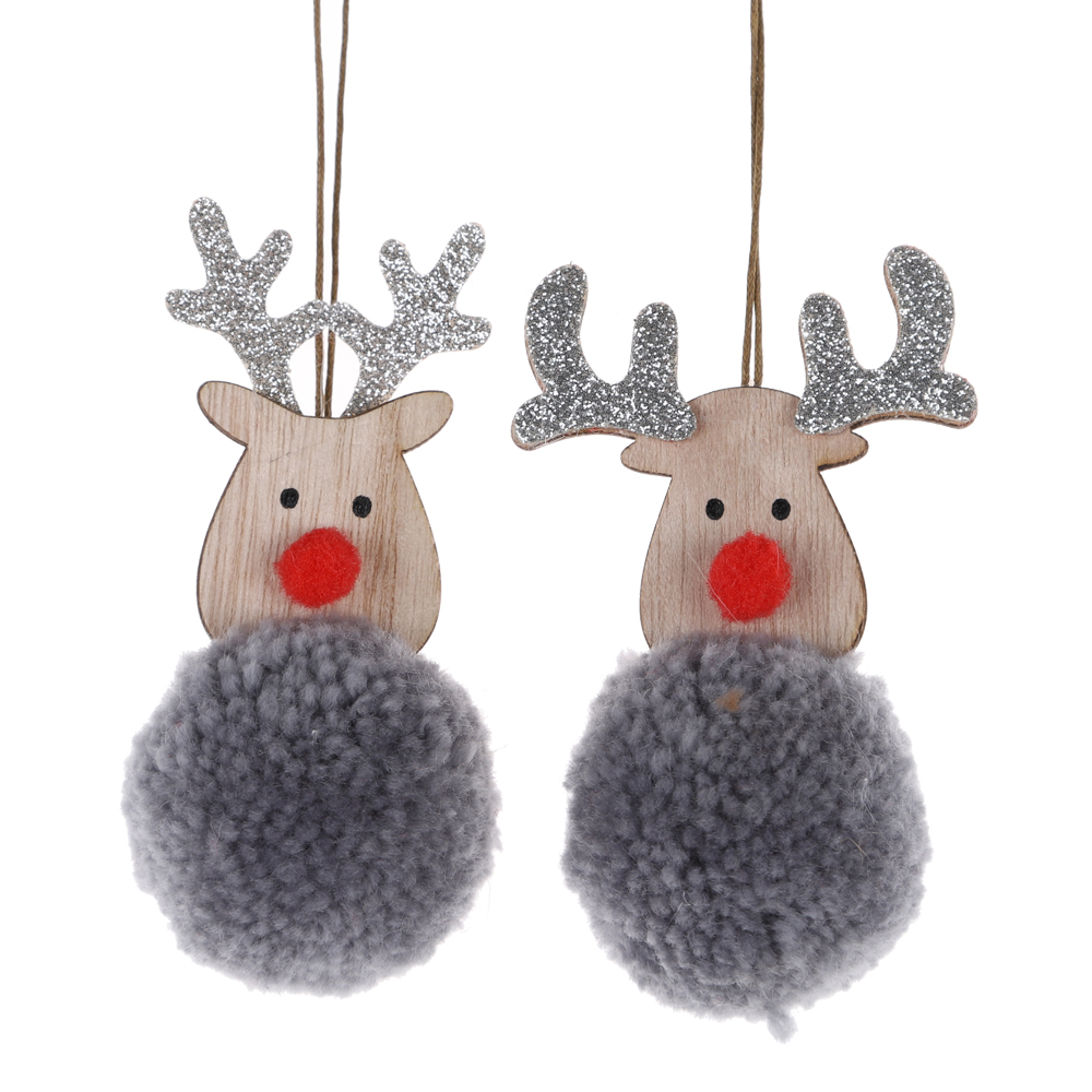 Großhandel Pompon Hängen Weihnachten Hirsch Dekor Weihnachten Wand Anhänger Winter Wohnkultur 1