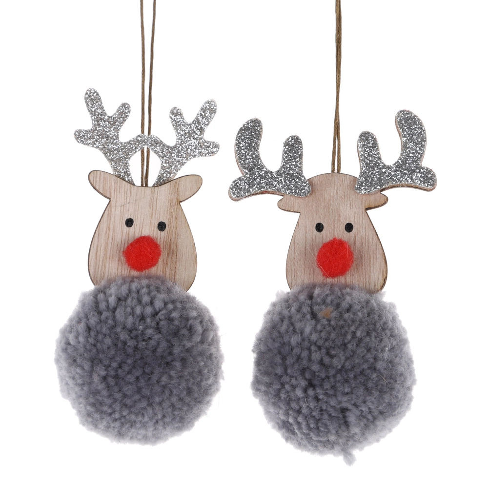 Wholesale Pompon Hanging Christmas Deer Decor Xmas Wall Pendant Winter Home Decor 1
