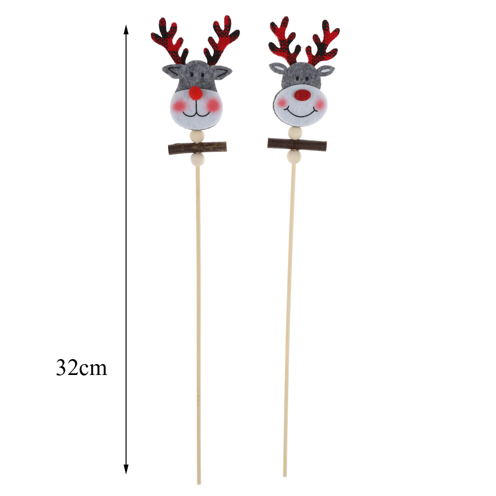 Anpassbare Weihnachtsdekoration Pompon Picks Plüsch Hirsch Stecklinge Winter Garten Dekor 9