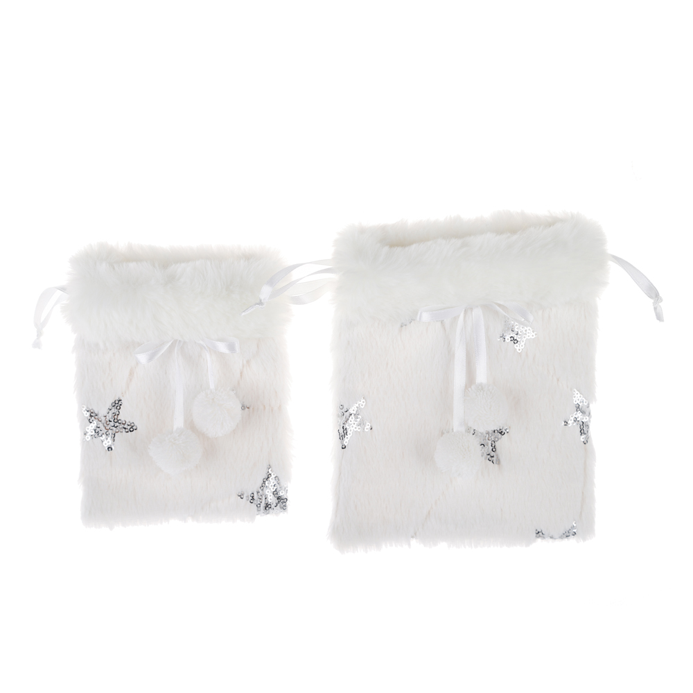 Anpassbare Weihnachten Kordelzug Tasche Plüsch Geschenk Tasche Xmas Party Requisiten 5