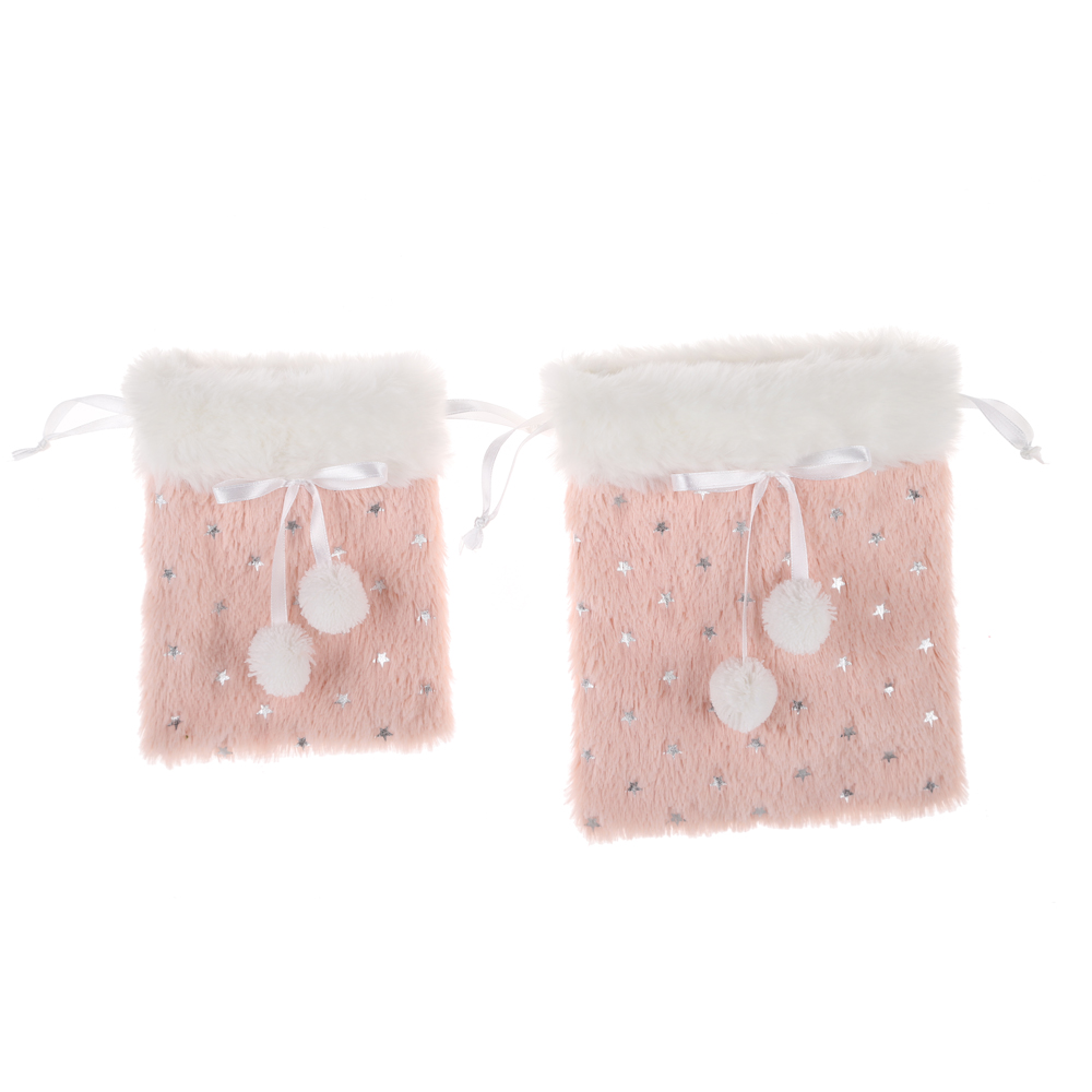 Anpassbare Weihnachten Kordelzug Tasche Plüsch Geschenk Tasche Xmas Party Requisiten 7
