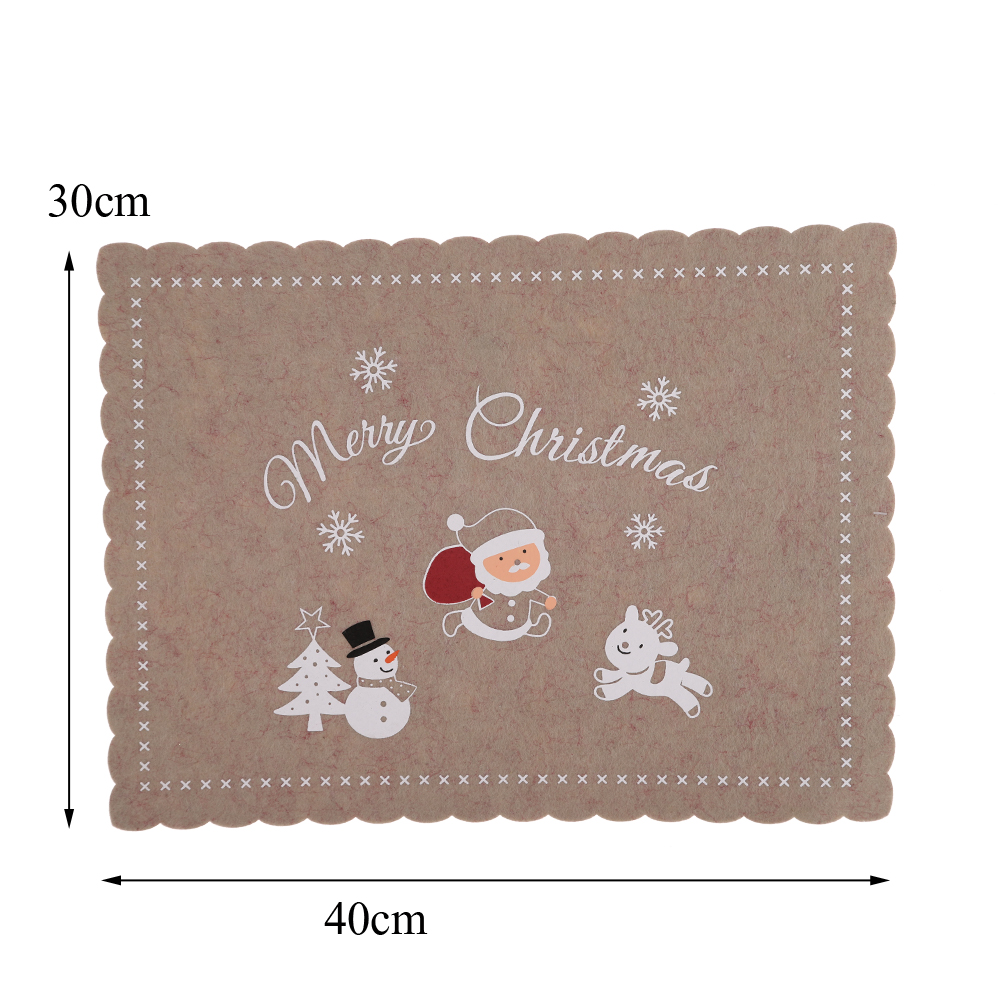 Anpassbare Weihnachten Tischset Filz gedruckt Tisch Matte Winter Tischplatte Atmosphäre Dekor 3
