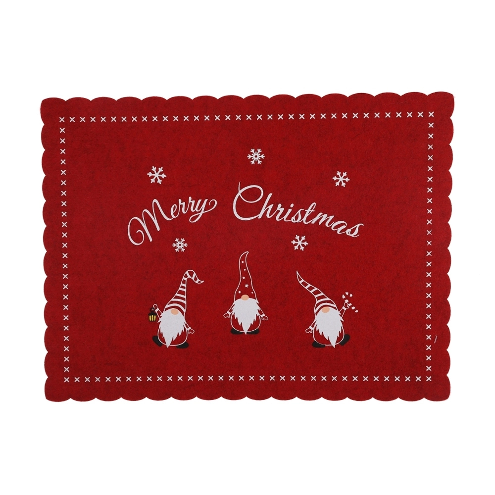 Mantel individual navideño personalizable con estampado de fieltro para mesa, decoración de ambiente invernal 1