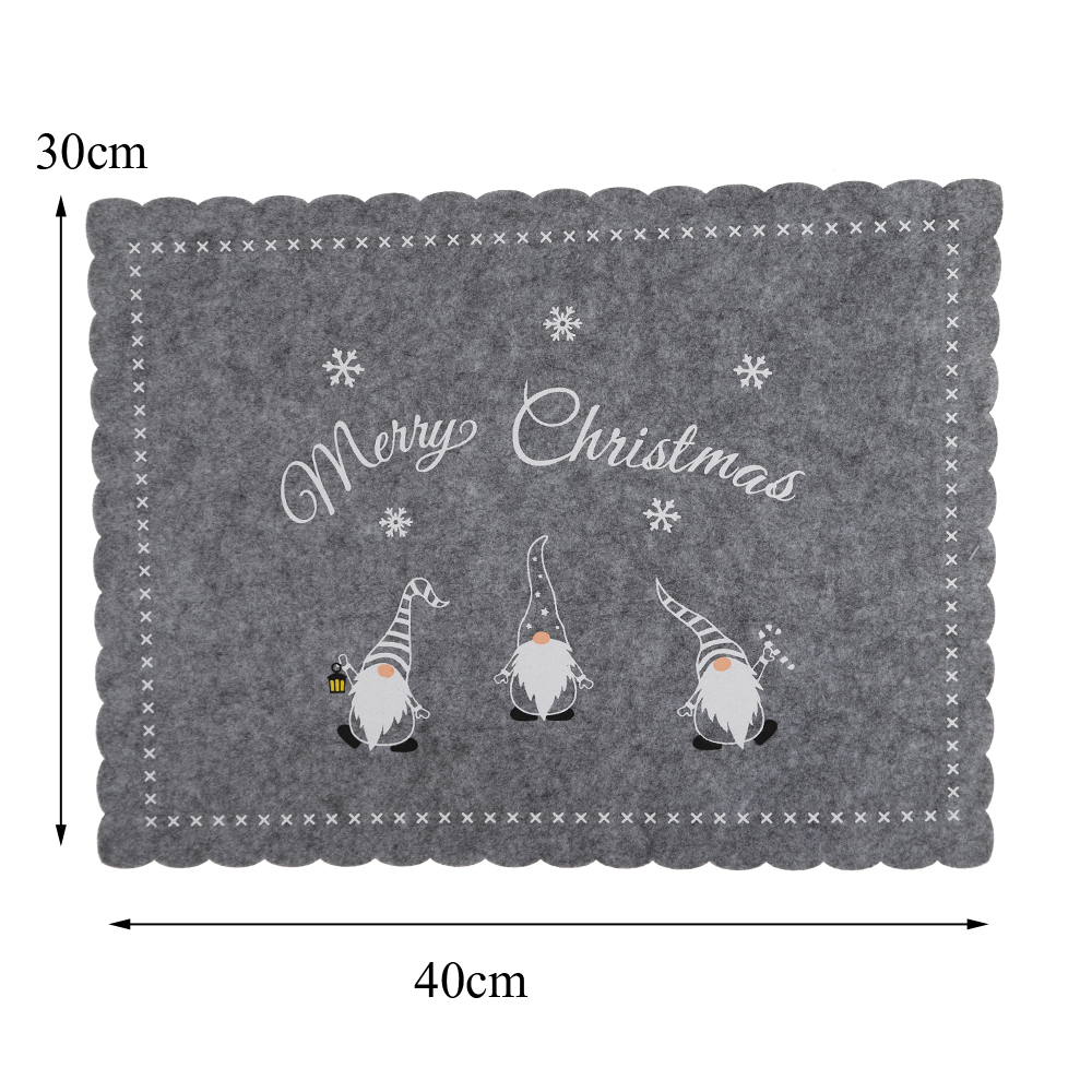 Anpassbare Weihnachten Tischset Filz gedruckt Tisch Matte Winter Tischplatte Atmosphäre Dekor 4